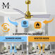 Atlas Alessandra 56 inch Brushed Brass with Brushed Nickel Blades Transitional Ceiling Fan